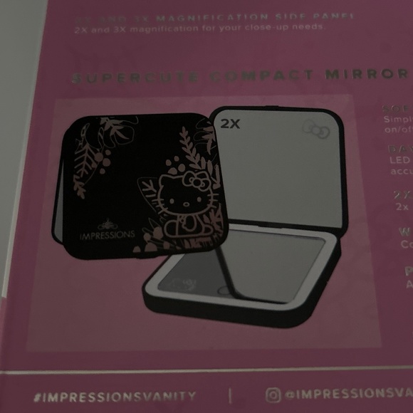 π Impressions Vanity Hello Kitty π Black Trifold Compact Makeup Mirror Set π - Picture 10 of 11